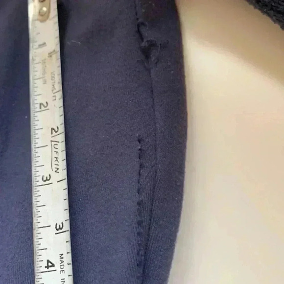 Athleta blue, zip  up, fitted, midweight jacket w holes for thumbs, pockets,hood - Picture 8 of 8